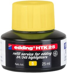 Edding HTK-25 Fosforlu  Kalem Mürekkebi, 25 ml, Sarı
