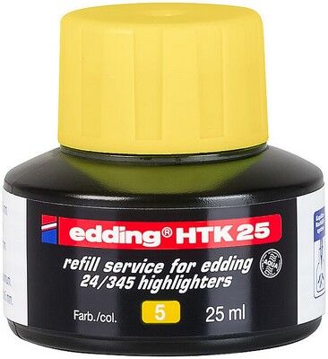 Edding HTK-25 Fosforlu Kalem Mürekkebi, 25 ml, Sarı - 1