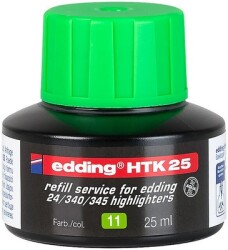 Edding HTK-25 Fosforlu  Kalem Mürekkebi, 25 ml, Yeşil