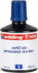 Edding T-100 Permanent Markör Mürekkebi, 100 ml, Mavi