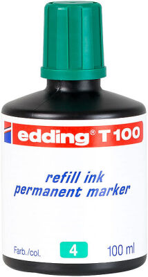 Edding T-100 Permanent Markör Mürekkebi, 100 ml, Yeşil - 1