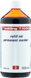 Edding T-1000 Permanent Markör Mürekkebi, 1000 ml,Kırmızı