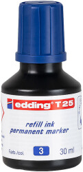 Edding T-25 Permanent Markör Mürekkebi, 30 ml, Mavi