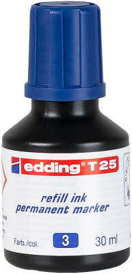 Edding T-25 Permanent Markör Mürekkebi, 30 ml, Mavi - 1