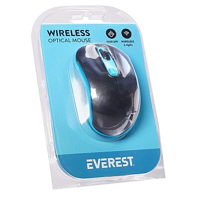 Everest Kablosuz Mouse SM-804 Siyah / Mavi - 7