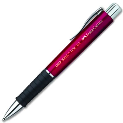 Faber-Castell 1456 Grip Ball Tükenmez Kalem, 0.8 mm, Kırmızı - 1