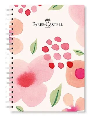 Faber-Castell Flowers Sert Kapak Spiralli Defter 17 x 24 cm Çizgili M:2, 100 Yaprak - 1