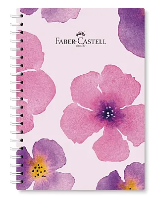 Faber-Castell Flowers Sert Kapak Spiralli Defter 17 x 24 cm Çizgili M:3, 100 Yaprak - 1