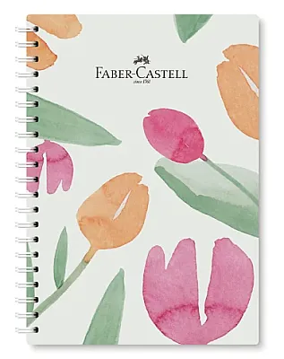 Faber-Castell Flowers Sert Kapak Spiralli Defter 17 x 24 cm Çizgili M:4, 100 Yaprak - 1