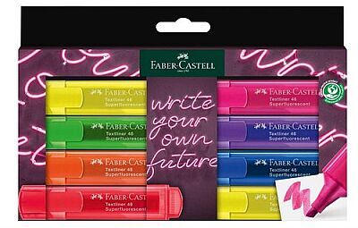 Faber-Castell Fosforlu Kalem, Şeffaf Gövde 8 Renk - 1