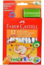 Faber-Castell Jumbo Üçgen Ekolojik Kuru Boya, Yarım 12 Renk