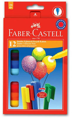 Faber-Castell Keçeli Boya Seti, Eğlenceli Jumbo, 12 Renk - 1
