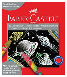 Faber-Castell  Pastel Boya Karton Kutu Metalik 6 Renk
