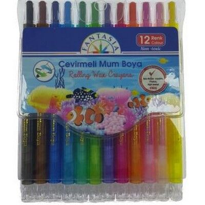 Fantasia Çevirmeli Mum Boya, 12 Renk - 1