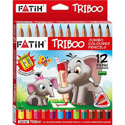 Fatih Kuru Boya, Colored Tribo Üçgen Jumbo 12 Renk - 1