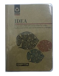 Gıpta 2141 Idea Plastik Şeffaf Kapak Kraft Bloknot A6 Düz 96 Yaprak M:3