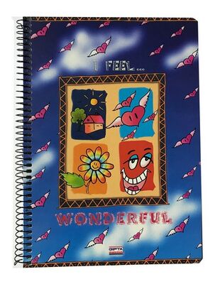 Gıpta A5 Karton Kapak Spiralli Defter, Kareli, 96 Yaprak - 1