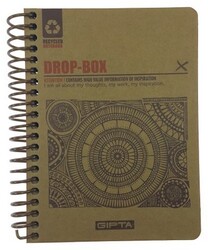 Gıpta  Drop-Box Sert Kapak,Spiralli  Kraft Yaprak Defter, 13 x 18 cm 100 Yaprak - 3