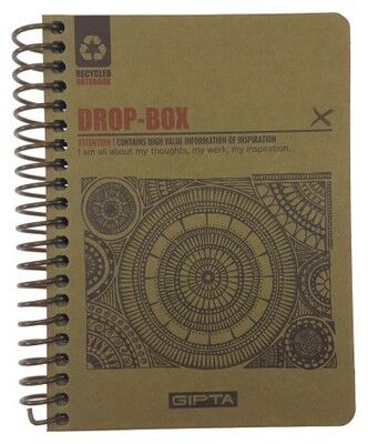 Gıpta  Drop-Box Sert Kapak,Spiralli  Kraft Yaprak Defter, 13 x 18 cm 100 Yaprak - 3
