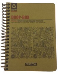 Gıpta  Drop-Box Sert Kapak,Spiralli  Kraft Yaprak Defter, 13 x 18 cm 100 Yaprak - 4