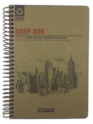 Gıpta  Drop-Box Sert Kapak,Spiralli  Kraft Yaprak Defter 17x24 cm 100 Yaprak
