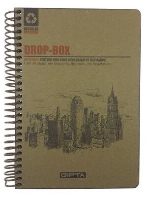 Gıpta  Drop-Box Sert Kapak,Spiralli  Kraft Yaprak Defter 17x24 cm 100 Yaprak - 1