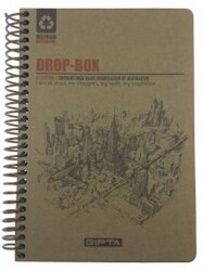 Gıpta  Drop-Box Sert Kapak,Spiralli  Kraft Yaprak Defter 17x24 cm 100 Yaprak - 3