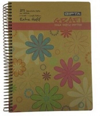 Gıpta Grafi ,Sert Kapak, Spiralli Extra Hafif 2+1 Ayraçlı Defter , 22,5x30cm 120Yaprak - 1