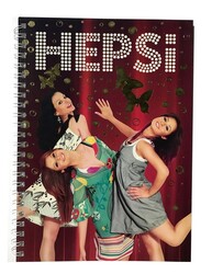 Hepsi A5 Yaldızlı Karton Kapak Spiralli Defter Kareli 80 Yaprak M:1