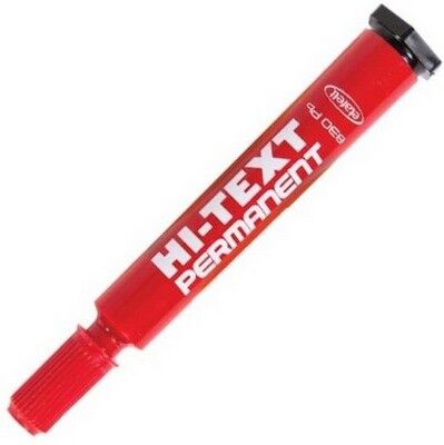 Hi-text 830 PB Permanent Markör, Yuvarlak  Uç, Kırmızı - 1