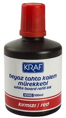 Kraf Beyaz Tahta Kalem Mürekkebi, 100 ml, Kırmızı 450G - 1