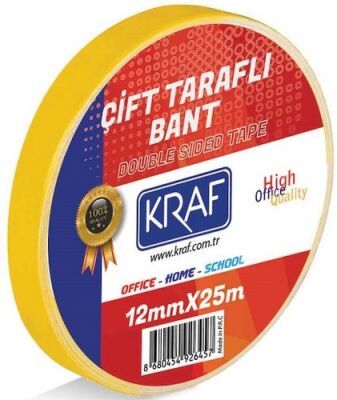 Kraf Çift Taraflı Bant 12 mm x 25 m 2512G - 1