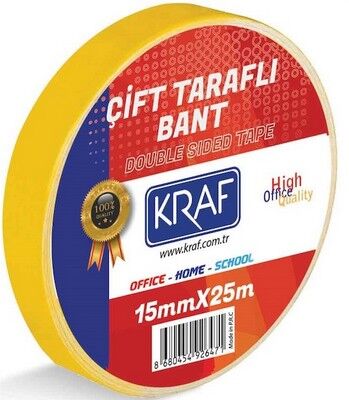 Kraf Çift Taraflı Bant 15 mm x 25 m  2515G - 1