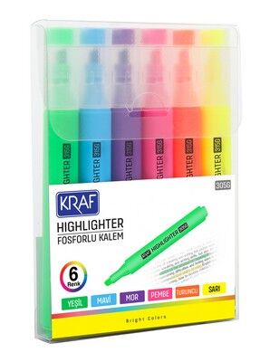 Kraf Fosforlu Kalem Trıo Brıght 315G 6'lı - 1