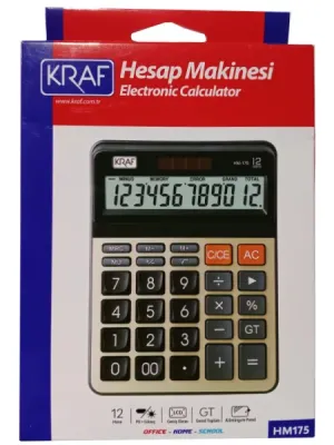 Kraf Hesap Makinesi Masaüstü 12 Hane HM-175 GD Altın - 2