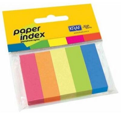 Kraf Kağıt İndex 15 x 50 mm 5 Renk x 100 Yaprak 1550 - 1