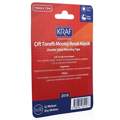 Kraf Montaj Bandı Çift Taraflı Köpük  15 mm x 1,9 m 2510G - 4