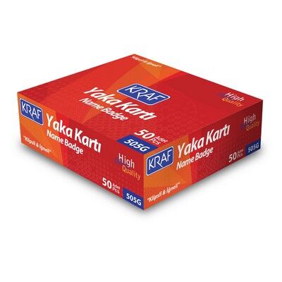 Kraf Yaka Kartı Sert Klipsli & İğneli 505G - 1