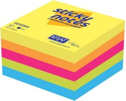 Kraf Yapışkanlı Not Kağıdı Küp 50 x 50 mm 250Yaprak Mıxed 5050Mx