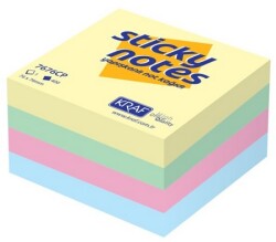 Kraf Yapışkanlı Not Kağıdı Küp 76 x 76 mm 400Yaprak Pastel 7676CP