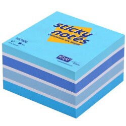 Kraf Yapışkanlı Not Kağıdı Küp 76 x 76 mm 400Yaprak Pastel Blue 7676BL