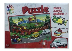 Laco Puzzle Taşıtlar 22x32 cm 36 Parça