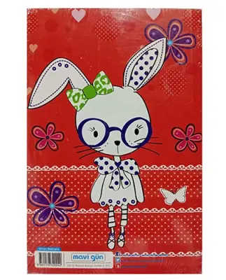 Mavi Gün Kokulu Defter 13.5x21cm 224 Sayfa , Tavşan Kız - 2