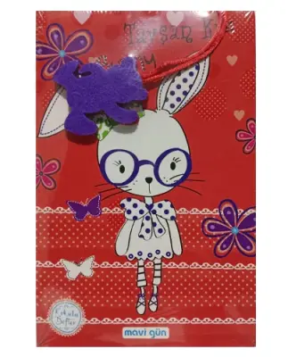 Mavi Gün Kokulu Defter 13.5x21cm 224 Sayfa , Tavşan Kız - 1