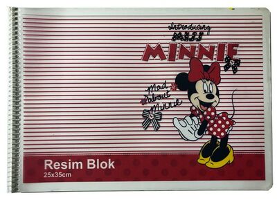 Minnie Mouse 25 x 35 cm PP Kapak Spiralli Resim Defteri 30 Yaprak - 1