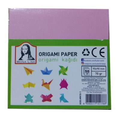 Mona Lisa Origami Kağıdı 9 x 9 cm 70 gr 50 Yaprak - 1