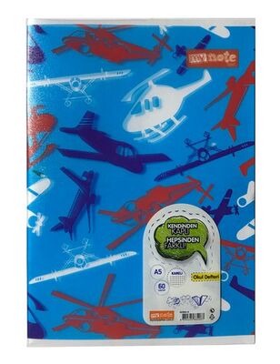 Mynote A5 PP Kapak Defter, Kareli 60 Yaprak - 1