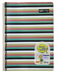 Mynote Hafif Yaprak Metod Defter Spiralli PP Kapak Kareli 80 Yaprak M:7