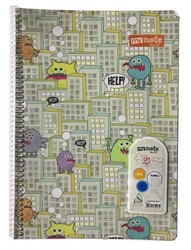 Mynote Metod Defter Spiralli PP Kapak Kareli 40 Yaprak M:1