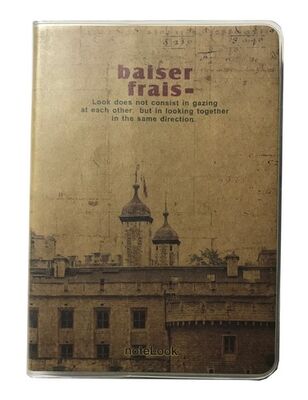 Notelook 9,5x13 cm PP Kapak Kraft Yaprak Defter Düz 100 Yaprak - 1